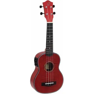Dimavery UK-100 Sopran-Ukulele, flamed red