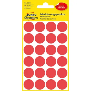 Avery Zweckform Klebepunkte 3595 rot Ø 18,0 mm 96 St.