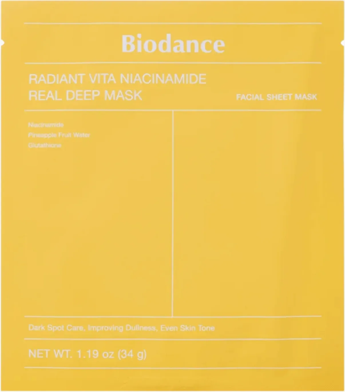 Biodance Radiant Vita Niacinamide Real Deep Mask 1 Stück