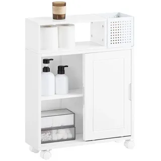 SoBuy Nischenwagen Weiß Holzwerkstoff, 17x69x52 cm, Badezimmer, Badezimmerschränke, Midischränke