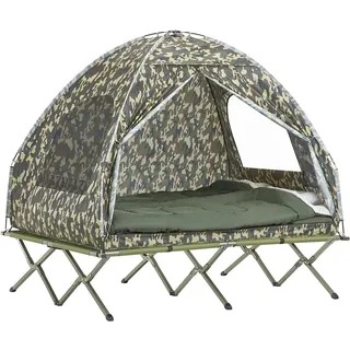 SoBuy Feldbett mit Campingliege Familienzelt ohne Matratze Angelzelt 193x188x145cm bis 180 kg OGS32-II-HG