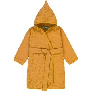 Lässig 1312013837-18 Muslin Bathrobe Mustard, 12-18 months, gelb, 240 g