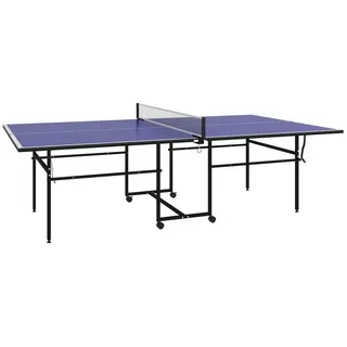 sportnow Tischtennistisch Klappbar, Tischtennisplatte Outdoor Indoor mit Rollen