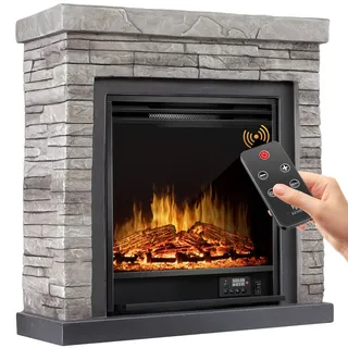 Kesser KESSER® Elektrokamin Standkamin - Kamin elektrisch mit LED 3D-Flammeneffekt, Mit Heizung Heizfunktion, Elektro Kamin mit 1800W Leistung, Wochentimer, Thermostat, Fernbedienung, dimmbar