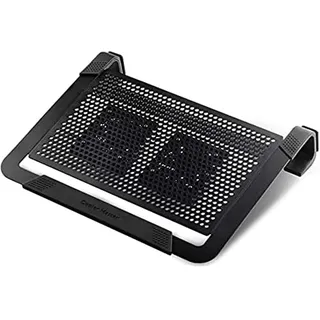 Cooler Master NotePal U2 PLUS Laptop-Kühler - 2 bewegliche 80-mm-Lüfter, Transportschutz, ergonomischer Aluminiumrahmen - Schwarz