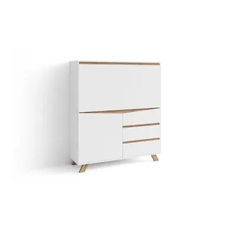 byLIVING Sekretär VALENTIN Breite 120 cm weiß/Artisan Eiche Eiche-Optik