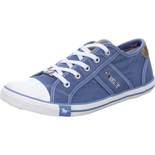 Mustang Leinen Schnürhalbschuh - Blau