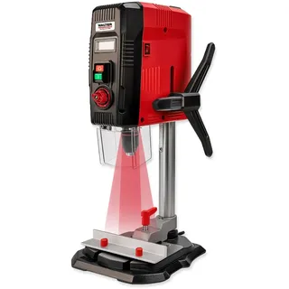 WALTER Tischbohrmaschine 900 W mit Laserführung und LCD-Anzeige, 6 Drehzahlstufen, 40 mm Bohrtiefe in Holz, 13 mm in Stahl, massiver Gusseisentisch, für Heimwerker und Werkstatt