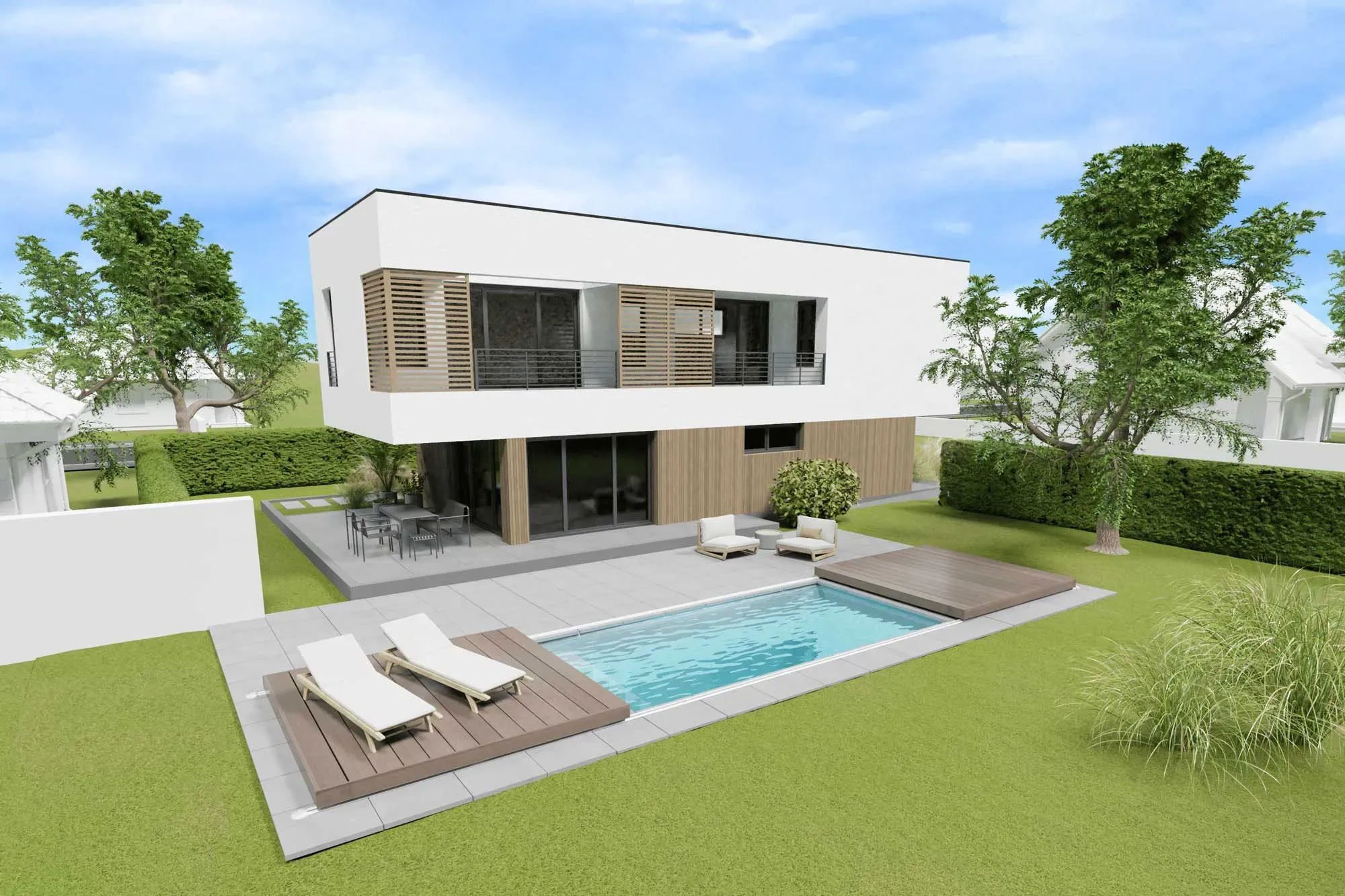 Pool Terrassendeck - begehbare Poolabdeckung SkyCover® Terrace