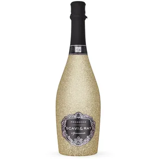 SCAVI & RAY Prosecco Spumante Glitzerflasche Champagnerfarben 0,75L
