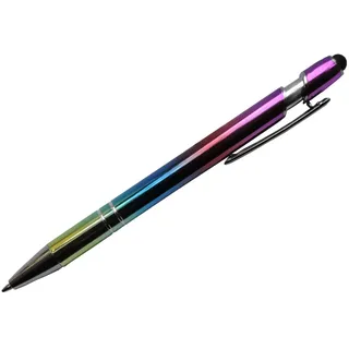 Eleganter Kugelschreiber Rainbow Soft-Touchpen für Handy oder Tablet mit SOFORTGRAVUR + VORSCHAU: Gravur (1 Vorname) bis zu 11 Zeichen inklusive + Geschenkverpackung