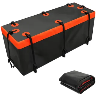 Softshell-Gepäckträger Heckbox für Anhängerkupplung,Fahrzeugträger Hecktasche 15 Kubikfuß, wasserdicht, 147 x 48 x 61 cm