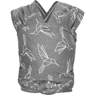 Hoppediz Elastisches Tragetuch - Babytragetuch für Neugeborene ab Geburt - 100% Bio-Bauwolle (GOTS) - Kolibris 4,60 m