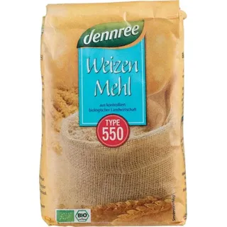 dennree Weizenmehl Type 550 bio 1kg