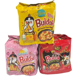 Instantnudel 5er Pack Buldak Carbonara + Buldak 2x Spicy + Buldak Cheese Samyang