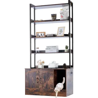 Vevor Katzenschrank, Katzentoilette Katzenhaus 4-stufig-Regal 850x490x1836mm, 68kg