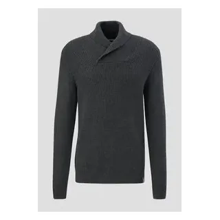 s.Oliver - Strickpullover mit Schalkragen, Herren, grau, XXL