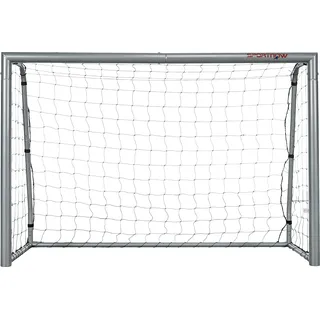 HOMCOM Fußballtor mit PE-Netzgewebe, Fußball-Tor für Kinder und Erwachsene, 240 x 85 x 160 cm, Stahl, PE, für Garten, Fußballtraining, Grau   Aosom