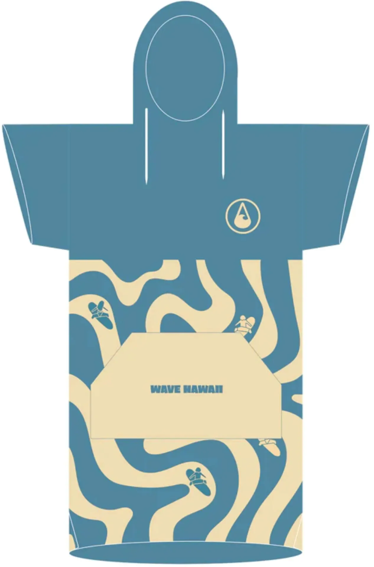 Wave Hawaii NatureLite Travel Poncho Stripes Swirls blau