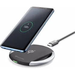 Cellularline Wireless Fast Charger Pad (10 W), Wireless Charger, Schwarz