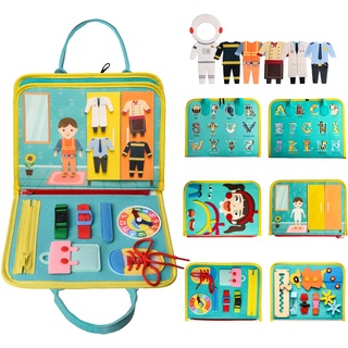 Achiyway Busy Board 20-in-1 Spielzeug Ab 3 4 5 Jahr Montessori Activity Board Mit Gesicht Puzzle,Dinosaurier Labyrinth,Kinder Einschulung Geschenke Für Kleinkinder Baby Mädchen Junge Lernen Grundkenntnisse