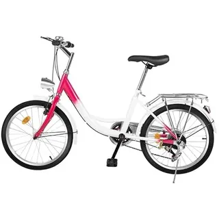 Repomanda Fahrrad für Erwachsene 20 Zoll, 6 Gänge Citybike mit Rückenträger und Scheinwerfer, Damenfahrrad für Stadt, Einkaufen, Erholung und sichere Fahrt