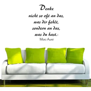 INDIGOS UG Wandtattoo Wandtattoo - Wandaufkleber - w020 Spruch Marc Aurel schwarz 80 cm