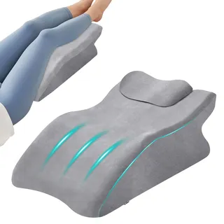 Zepphi Beinhochlagerungskissen Venenkissen, Keilkissen zum Schlafen mit Memory-Schaum, Ergonomisches Komfort-Kissen für Beine & Füße – Ideal für Sofa, Bett, Relaxen, Auszeiten & Zuhause(Grau)