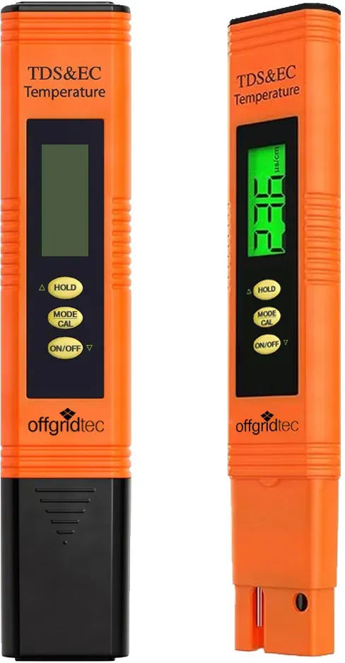 Offgridtec Messgerät TDS & EC Leitwertmessgerät Trinkwasser & Aquarium Wassertester