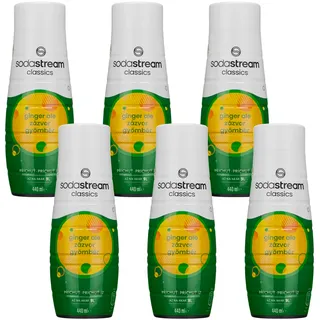 NEU SodaStream Ginger Ale Sirup 6x440ml Getränkesirup Konzentrat Set