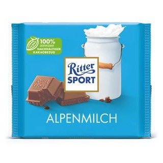 Ritter-Sport Tafelschokolade Alpenmilch, Großtafel, 250g