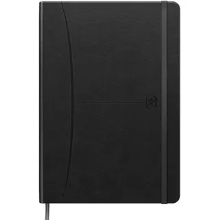 Oxford Notizbuch A5 liniert, Signature, 160 Seiten, Hardcover mit Kunstleder, schwarz,