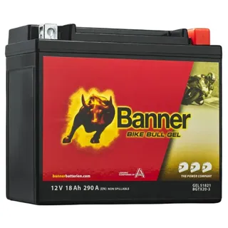 Banner BGTX20-3 Bike Bull GEL 51821 18Ah Motorradbatterie YTX20L-BS (DIN 82000)