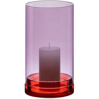 REMEMBER Windlicht groß Lucius violett, H 28 cm, Ø 15 cm – Großes dekoratives Glas Windlicht für Kerzen, stilvolle Wohn- und Tischdekoration