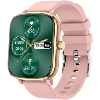 Popglory Smartwatch für Damen Herren, Fitness Tracker 1.69 Zoll Touch-Farbdisplay mit Bildschirm teilen, Fitness Armbanduhr mit Blutdruckmessung Pulsuhr Schlafmonitor Sportuhr Schrittzähler