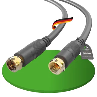conecto Antennenkabel SAT Kabel Koaxialkabel Satellitenkabel TV 1,50m doppelt geschirmt F-Stecker, für HDTV, Receiver, Satellit, Internet, DAB, Radio, schwarz