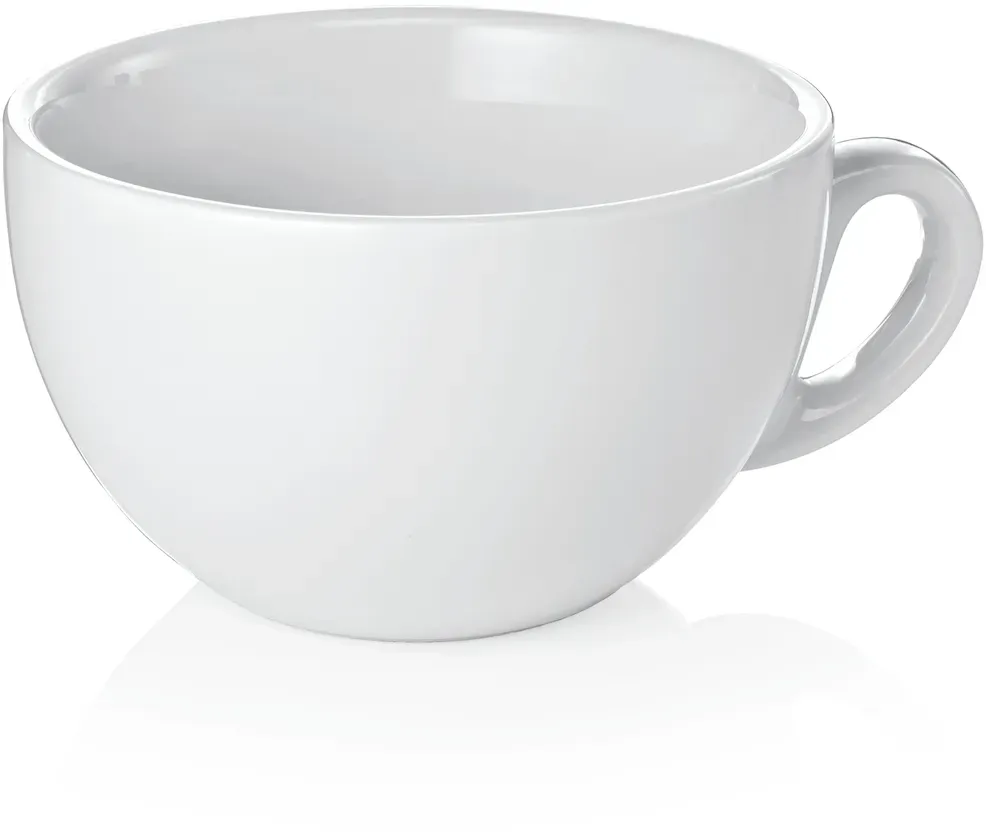WAS Germany - Cappuccino Obertasse Set ITALIA WHITE, 280 ml, Set á 6 Stück, Porzellan