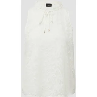 S.Oliver - Semitransparentes Top mit Tunika-Ausschnitt und Rüschen, Damen, creme, 44