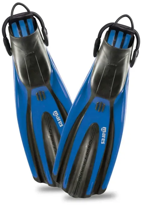 Mares Geräteflosse Superchannel - OH - mit Bungee - Blau - Gr: S