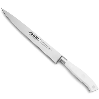 Arcos Filetiermesser aus Edelstahl mit 20 cm Klinge - Ergonomischer Griff aus Polyoxymethylen, Ideal für Fleisch und Fisch - Weiß, Serie Riviera Blanc