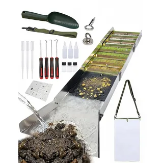 Goldwaschrinne, 127 cm, faltbar, Aluminium, 18-teiliges Set