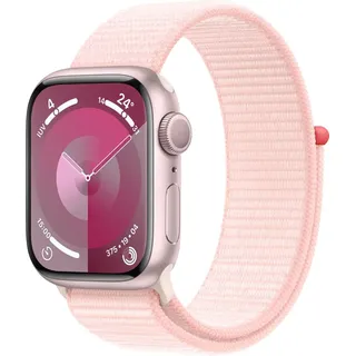 Apple Watch Series 9 GPS 41 mm Aluminiumgehäuse rosé, Sport Loop hellrosa One Size