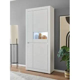 INOSIGN Vitrine »Chester, Hochschrank mit Stauraum, Glasvitrine, Anrichte, Weiß matt B/H/T: ca. 85x198x35 cm - weiß
