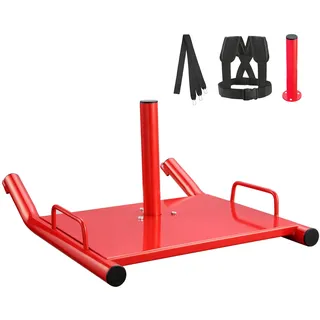 VEVOR Unisex – Erwachsene Krafttraining Zugschlitten, Rot, 520 x 406 x 240 mm
