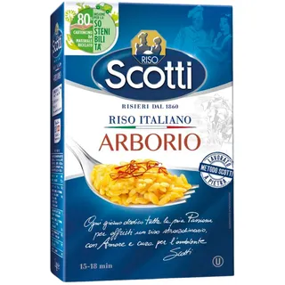 Riso Scotti Arborioreis, Superfeiner Risottoreis, Reis aus Italien, Kochzeit 15-18 Minuten, 1 kg