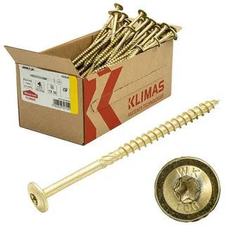 Klimas Tellerkopfschrauben Holzbauschrauben alle Größen Tellerkopf Torx Schrauben (100Stück 6x100mm TX30)