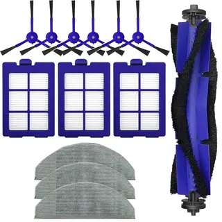 Ersatz Zubehör für Eufy RoboVac X8 Hybrid Saugroboter - 1 Hauptbürste, 6 Seitenbürsten, 3 HEPA Filters, 3 Mikrofasermopptuch