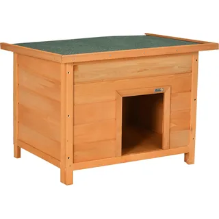 PawHut Hundehütte Hundehöhle Hütte für Hunde Katzen Dach Tannenholz 85x58x58cm