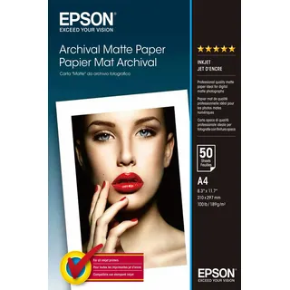 Epson Archival Matte Paper A 4, 50 Blatt, 189 g S 041342