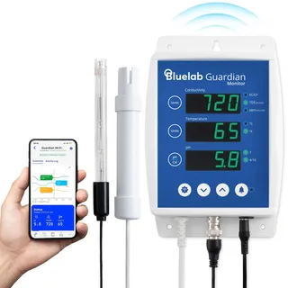 Bluelab Guardian Monitor Wi-Fi – Echtzeit-Messung von pH, Temperatur & Leitfähigkeit (TDS) im Wasser, kalibrierbar, 3-in-1 Digitales Nährstoffmessgerät – Für Hydroponik & Indoor-Pflanzenzucht